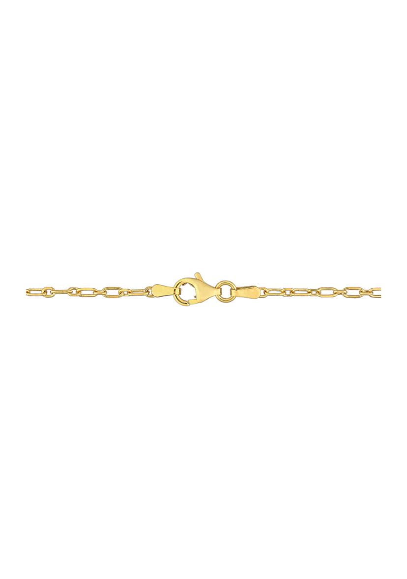 18k Yellow Gold Plated Sterling Silver 2mm Figaro Chain Necklace