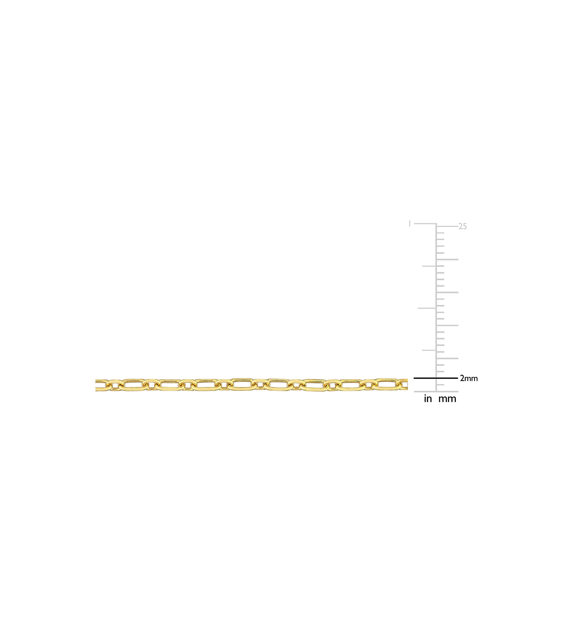 18k Yellow Gold Plated Sterling Silver 2mm Figaro Chain Necklace