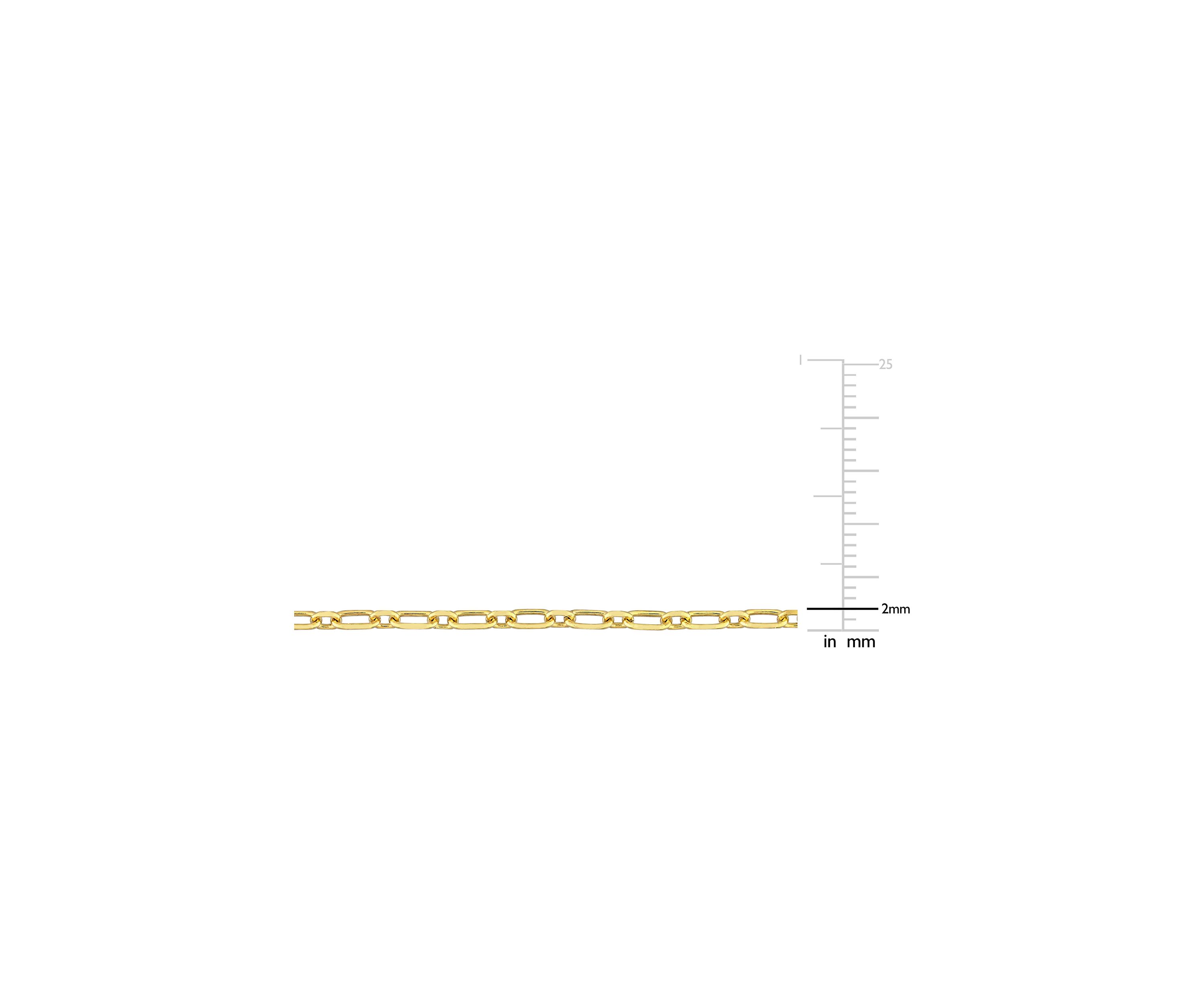 18k Yellow Gold Plated Sterling Silver 2mm Figaro Chain Necklace