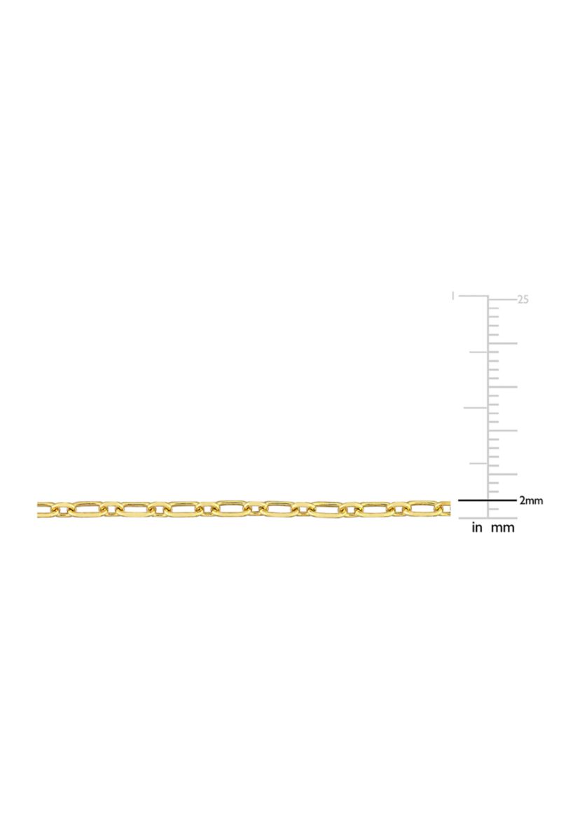 18k Yellow Gold Plated Sterling Silver 2mm Figaro Chain Necklace