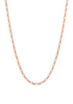 18k Rose Gold Plated Sterling Silver 2 Millimeter Figaro Chain Necklace
