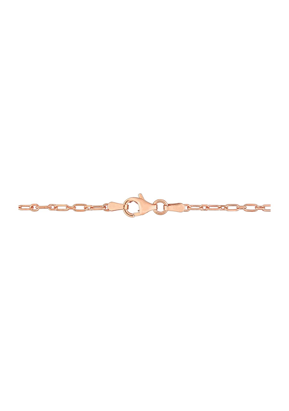 18k Rose Gold Plated Sterling Silver 2mm Figaro Chain Necklace