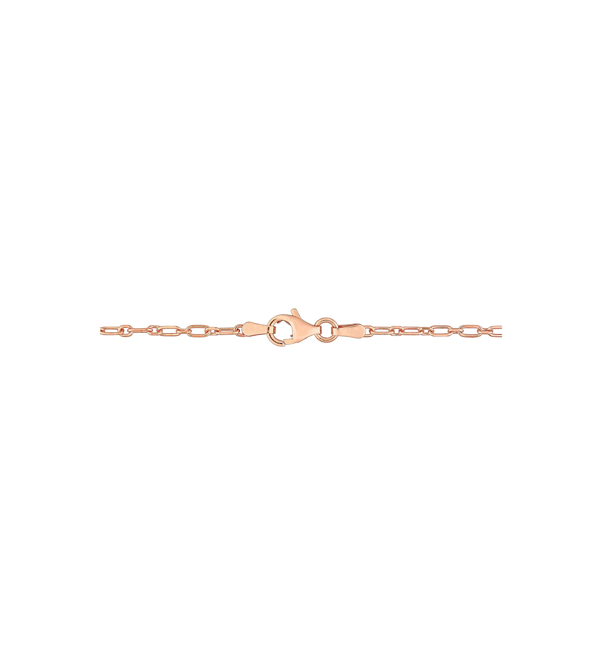 18k Rose Gold Plated Sterling Silver 2mm Figaro Chain Necklace