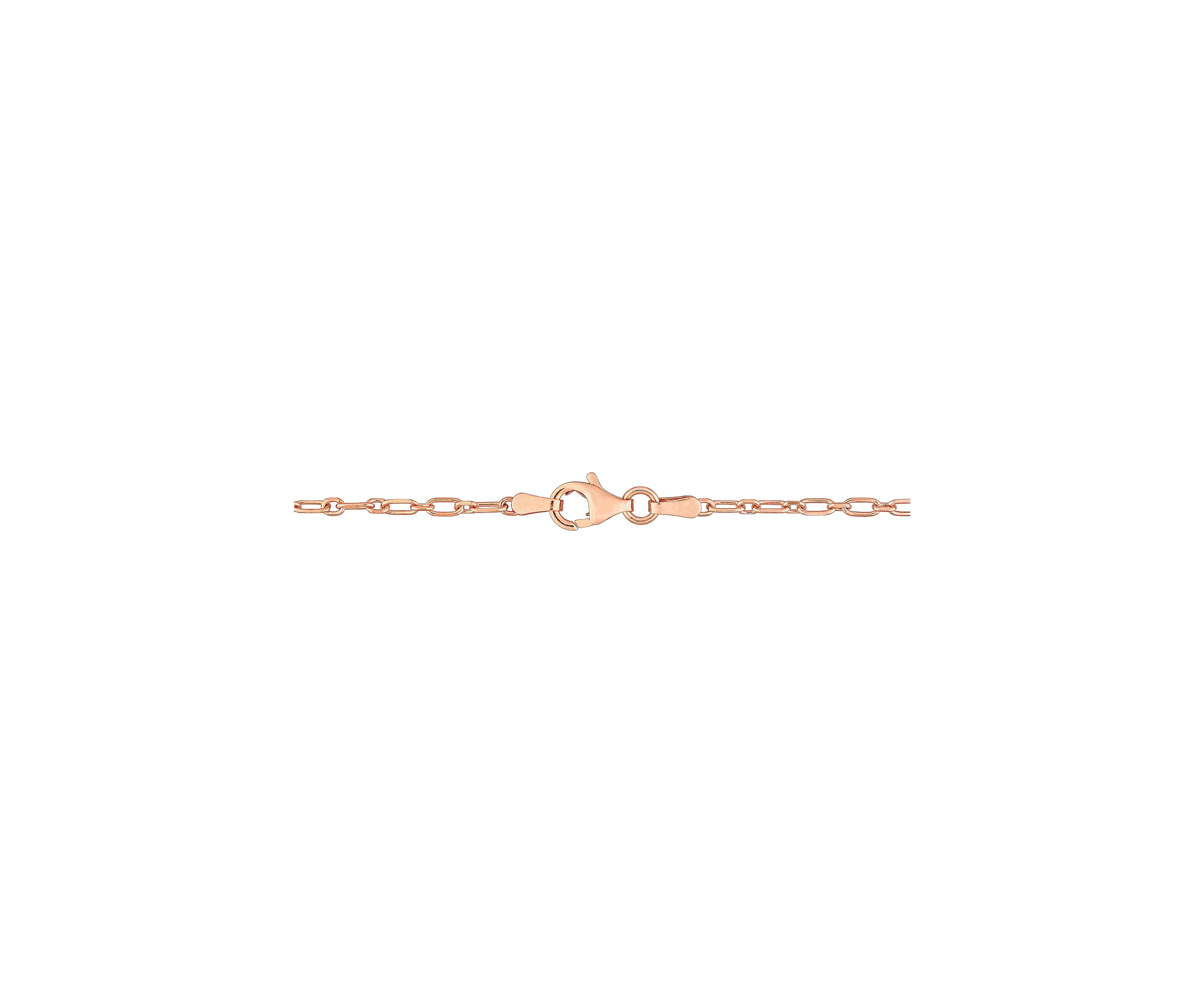 18k Rose Gold Plated Sterling Silver 2mm Figaro Chain Necklace