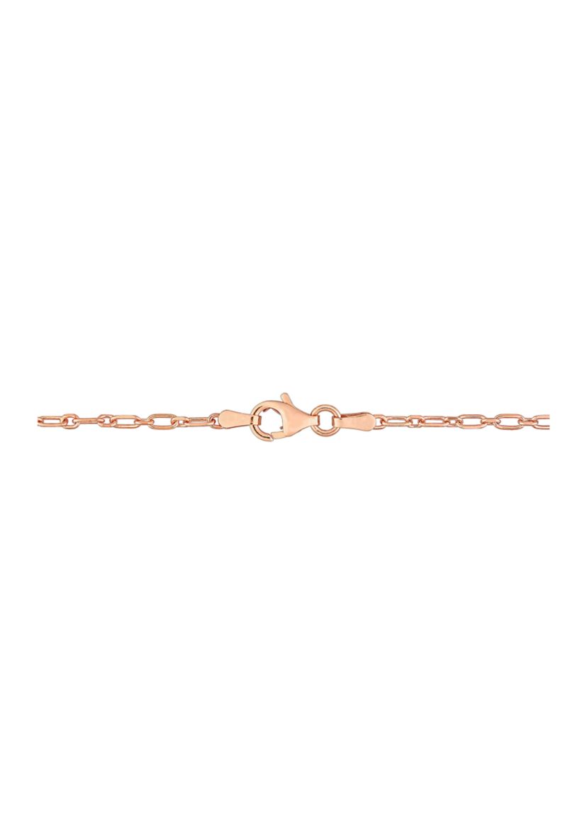 18k Rose Gold Plated Sterling Silver 2mm Figaro Chain Necklace