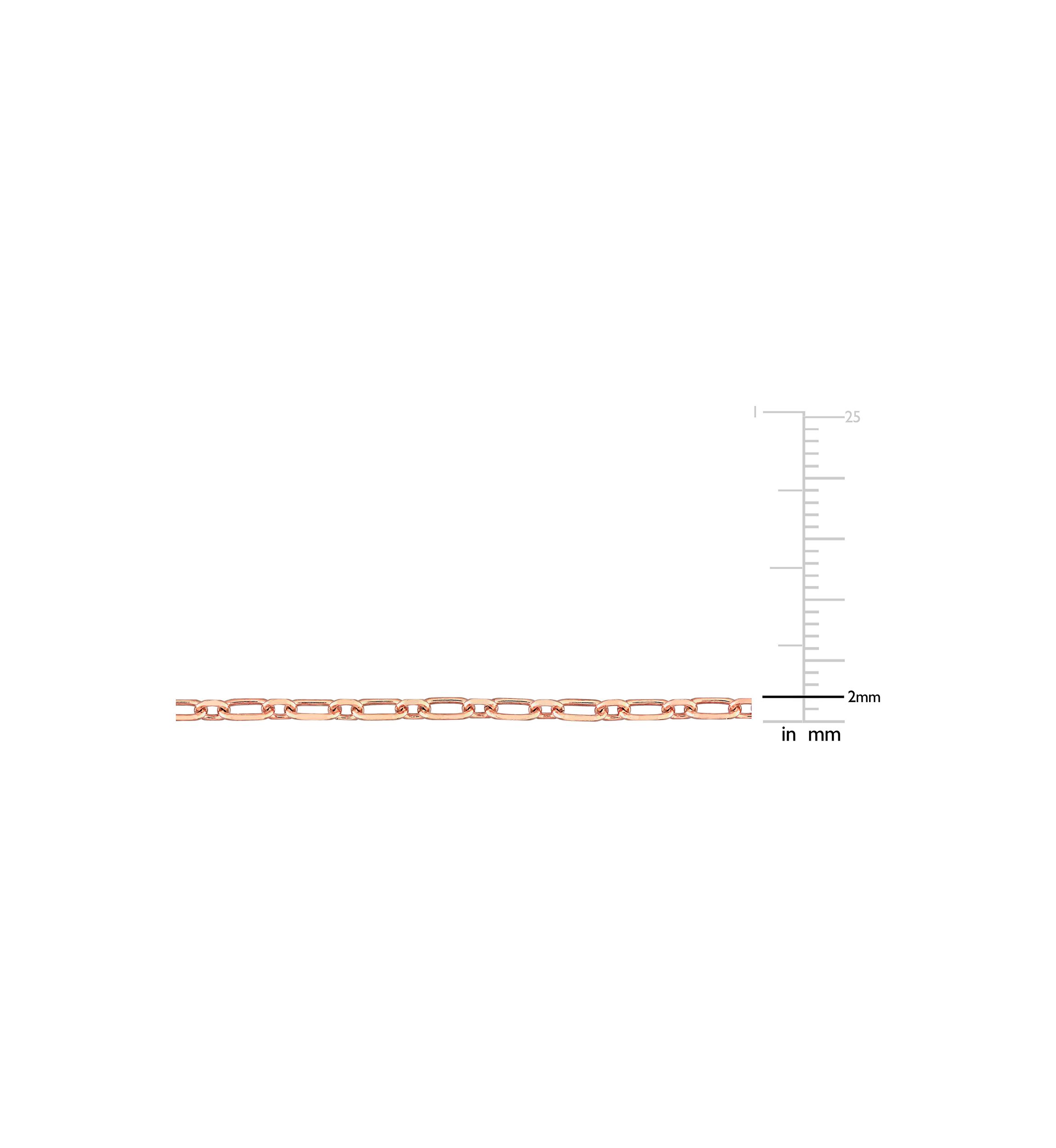 18k Rose Gold Plated Sterling Silver 2mm Figaro Chain Necklace