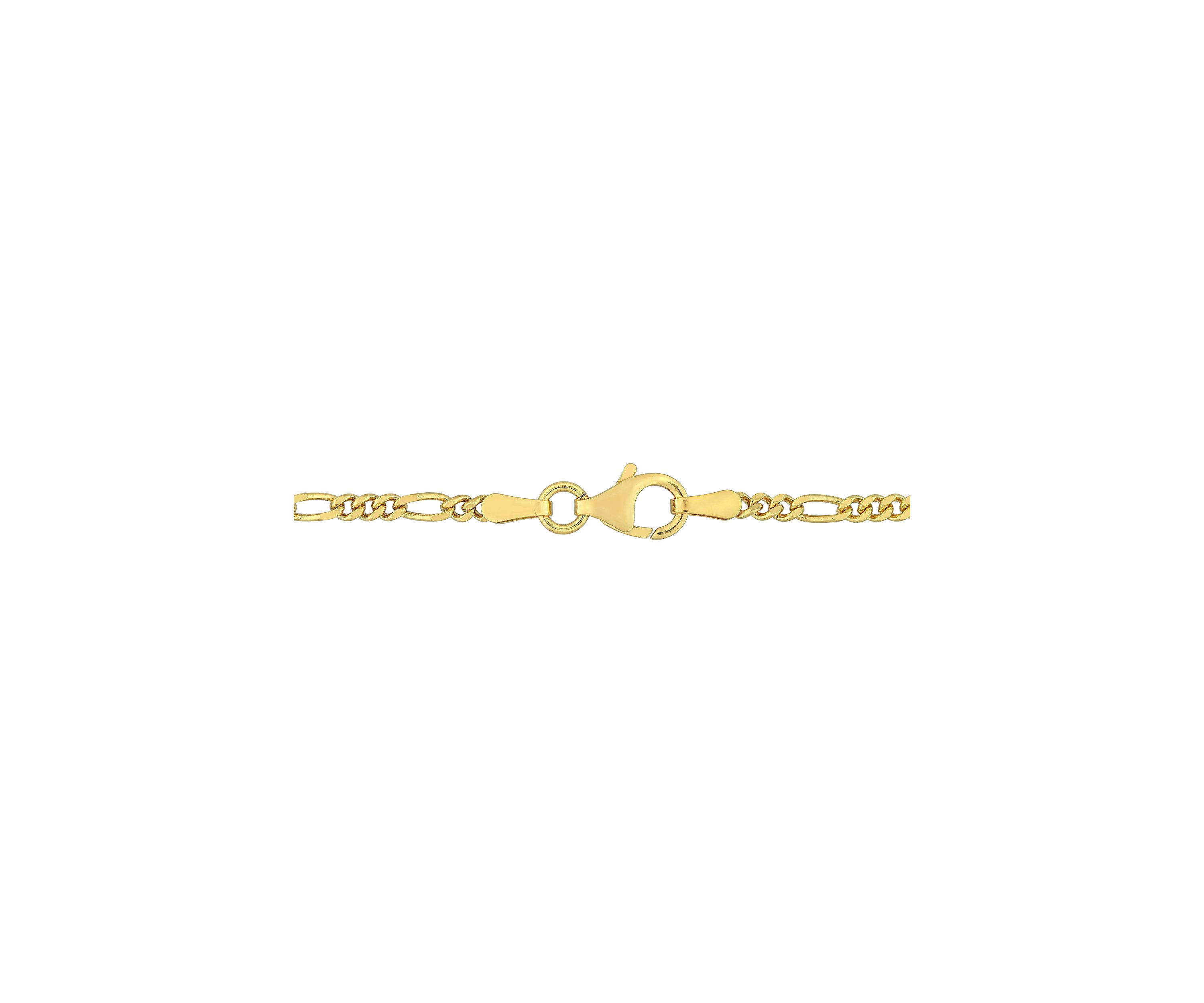 18k Yellow Gold Plated Sterling Silver 2.2mm Figaro Chain Necklace