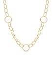 18k Yellow Gold Plated Sterling Silver 14 Millimeter Fancy Oval Link Chain Necklace