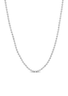 Sterling Silver Oval Ball Chain Necklace