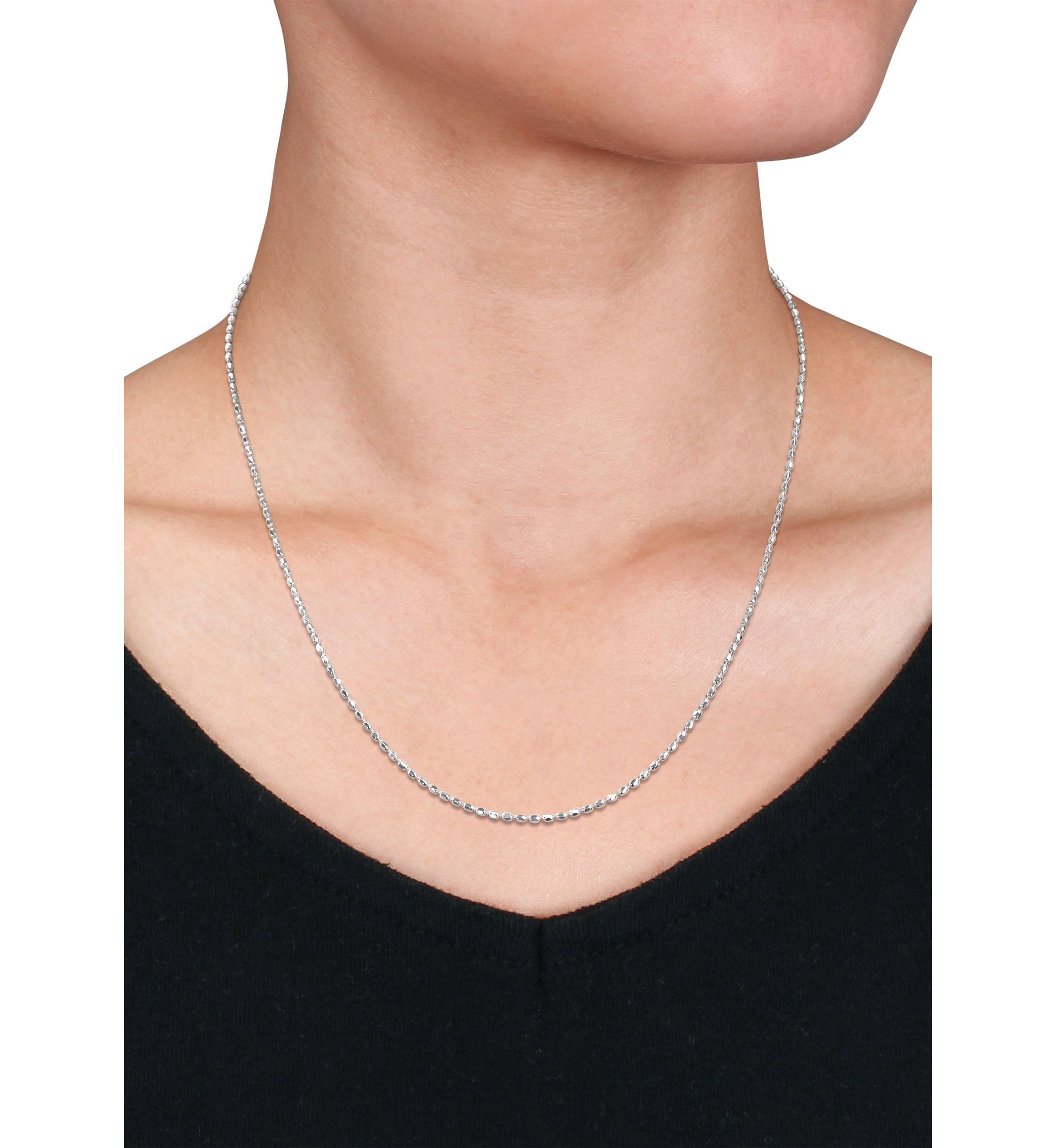 Sterling Silver Oval Ball Chain Necklace