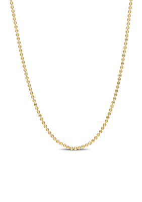 Belk & Co Ball Chain Necklace in Yellow Plated Sterling Silver - 18 in
