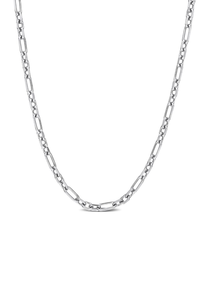 Sterling Silver 3mm Figaro Chain Necklace