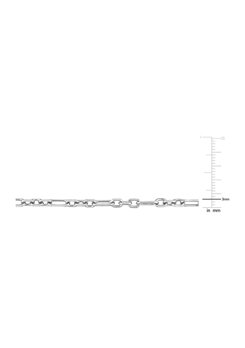Sterling Silver 3mm Figaro Chain Necklace
