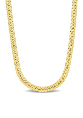 Belk & Co 18k Yellow Gold Plated Sterling Silver Herringbone Chain Necklace