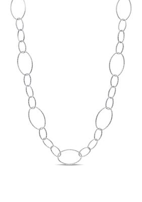 Belk & Co Sterling Silver 13mm Fancy Oval Link Chain Necklace