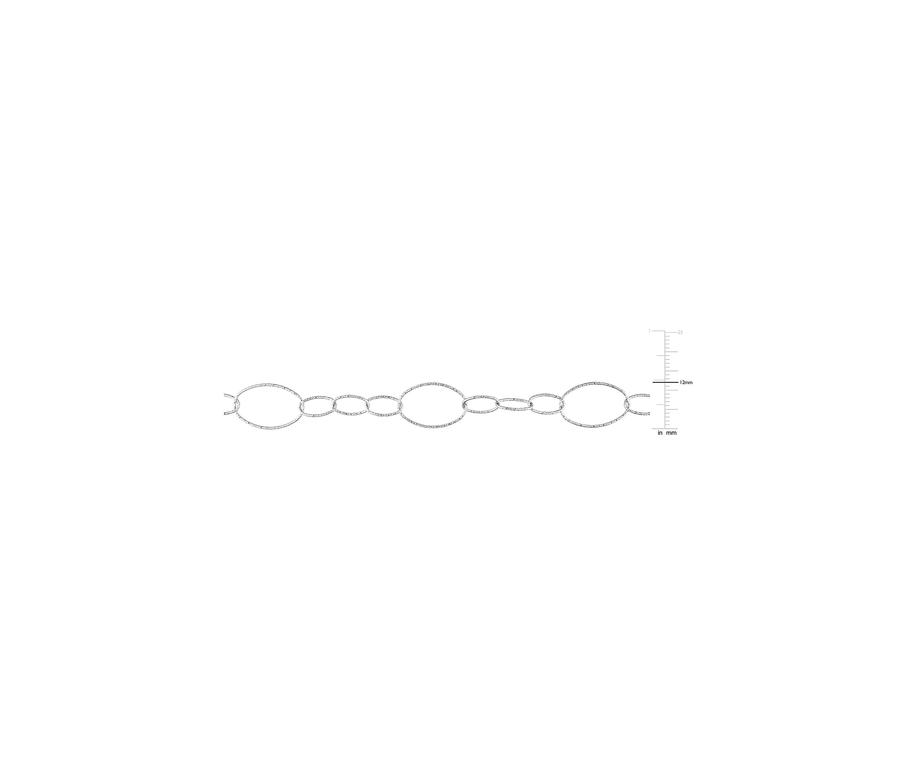 Sterling Silver 13mm Fancy Oval Link Chain Necklace