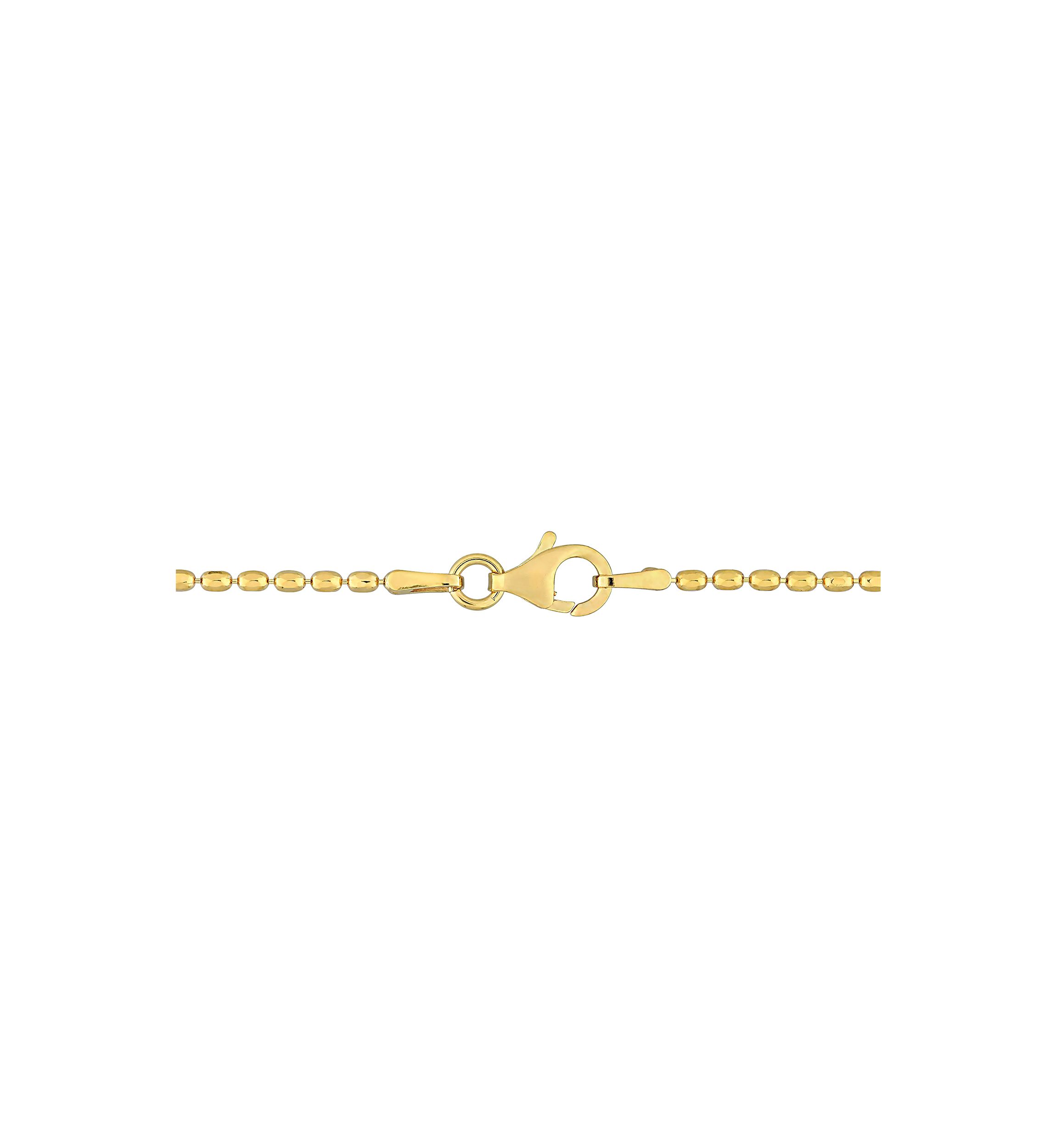 18k Yellow Gold Plated Sterling Silver Oval Ball Chain Necklace
