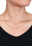 18k Yellow Gold Plated Sterling Silver 2.2 Millimeter Rope Chain Necklace