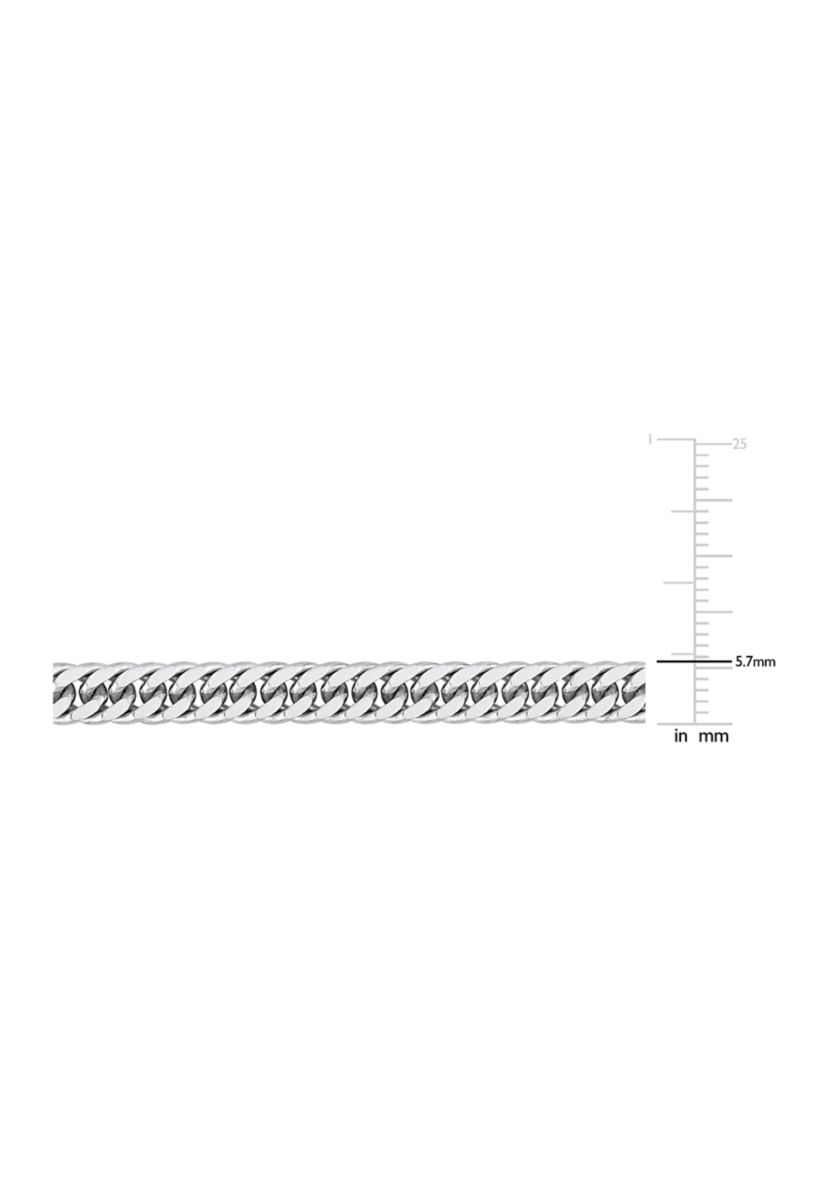 Sterling Silver 5.5mm Fancy Curb Link Chain Necklace