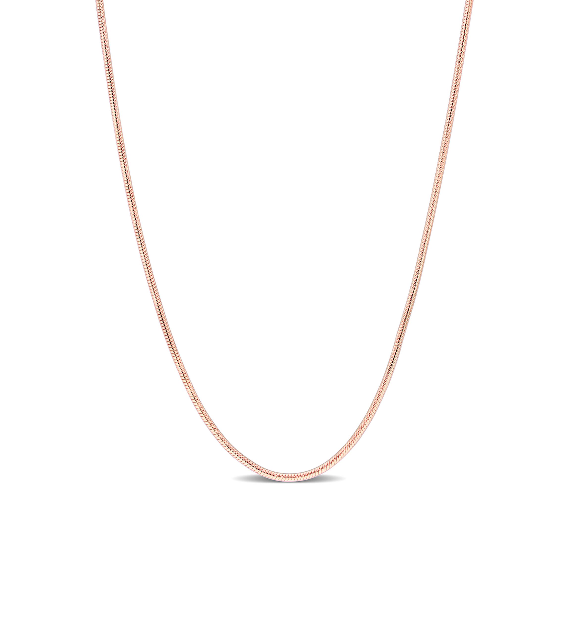 18k Rose Gold Plated Sterling Silver 1.2mm Snake Chain Necklace