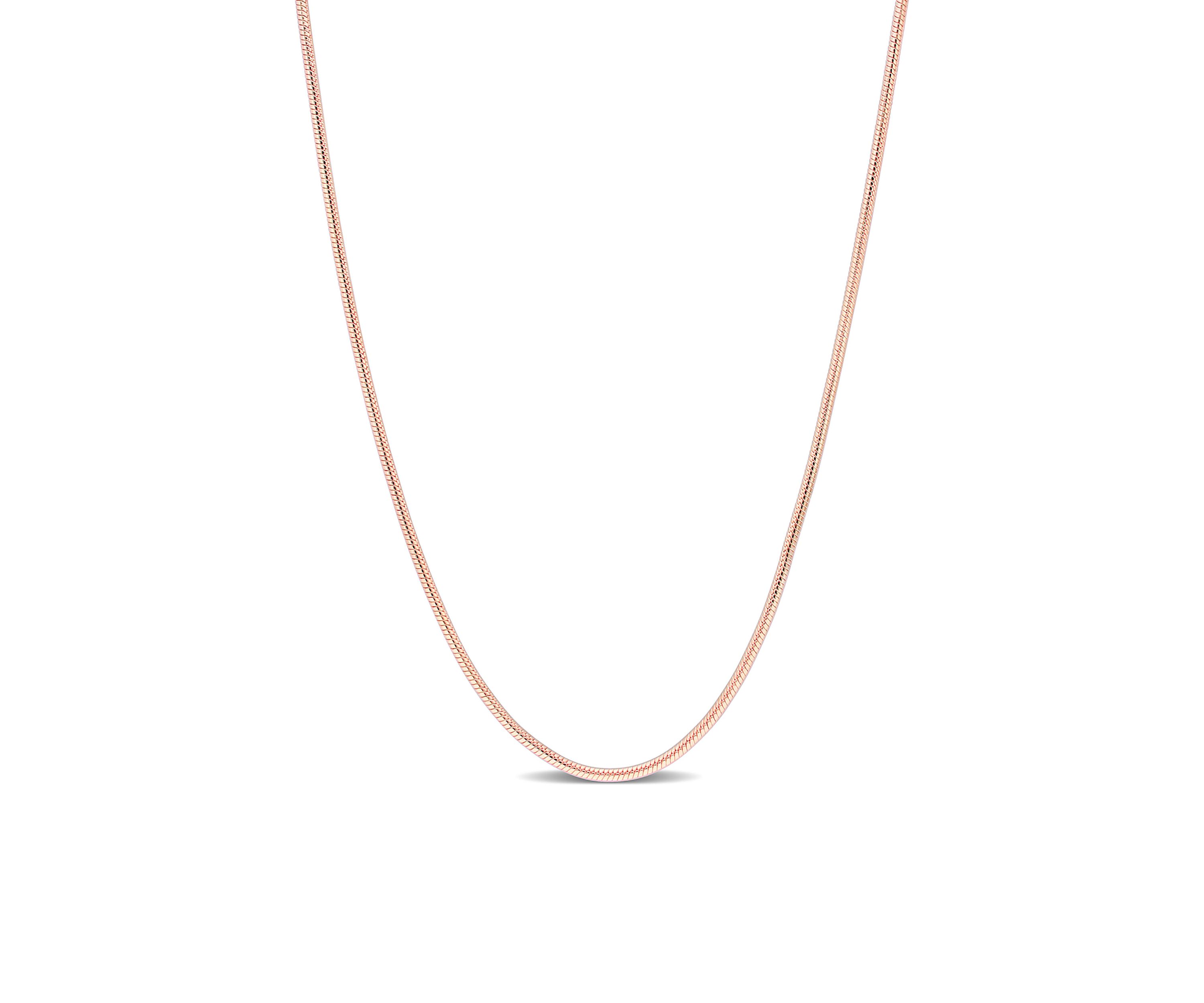 18k Rose Gold Plated Sterling Silver 1.2mm Snake Chain Necklace