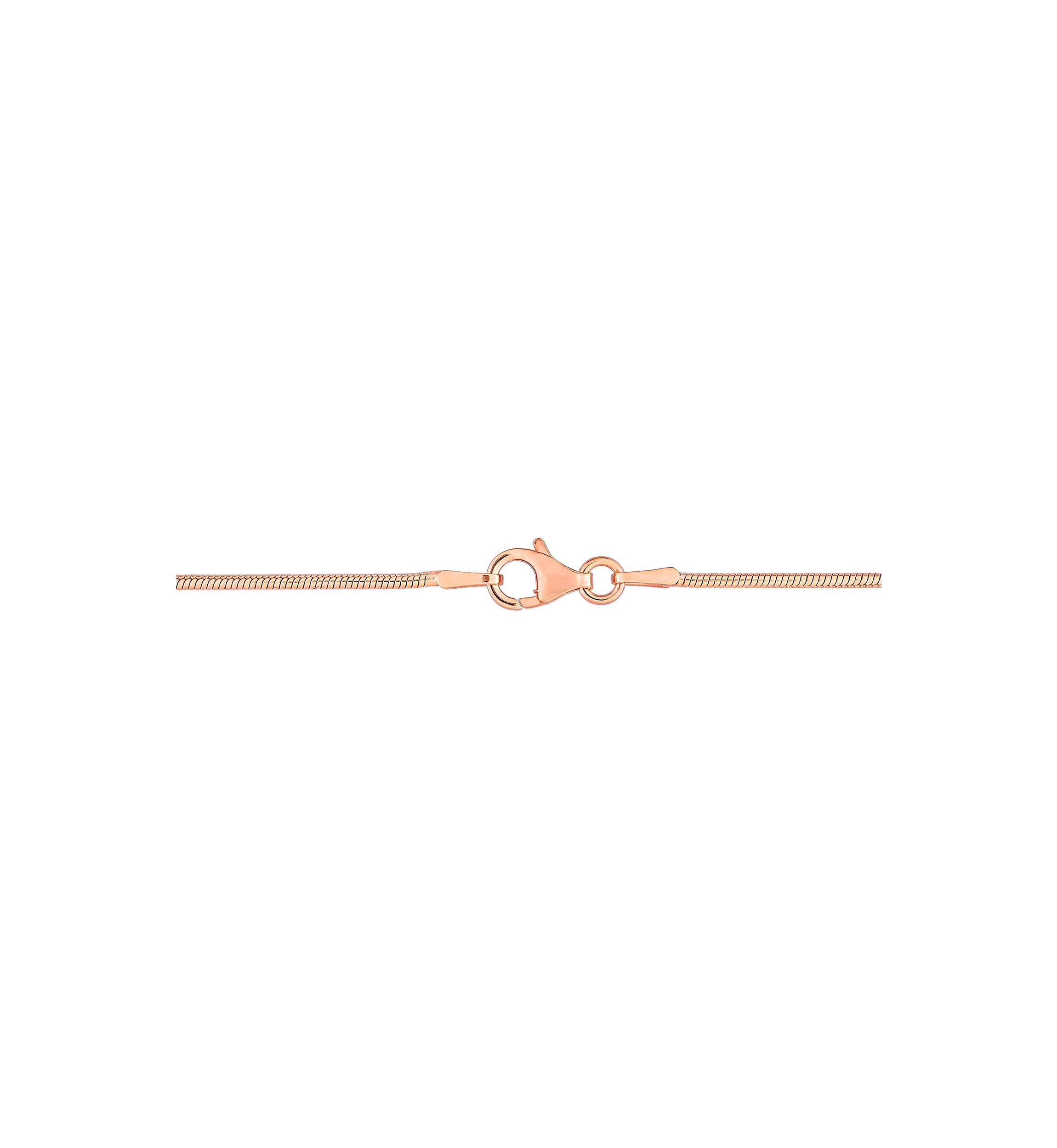 18k Rose Gold Plated Sterling Silver 1.2mm Snake Chain Necklace