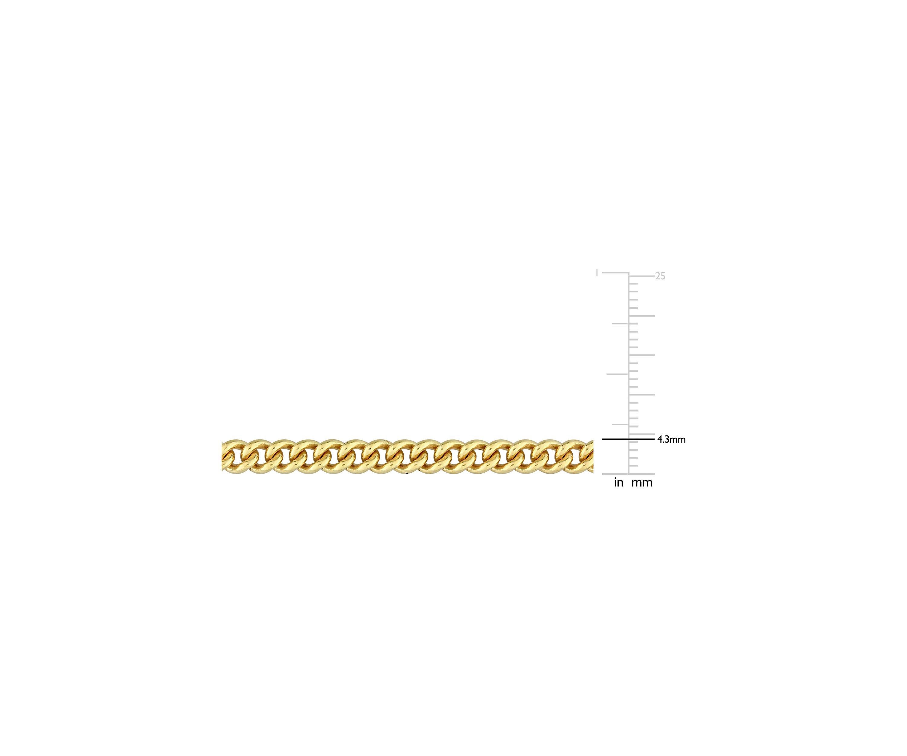 Yellow Flash Plated Sterling Silver 4.4mm Curb Link Chain Bracelet