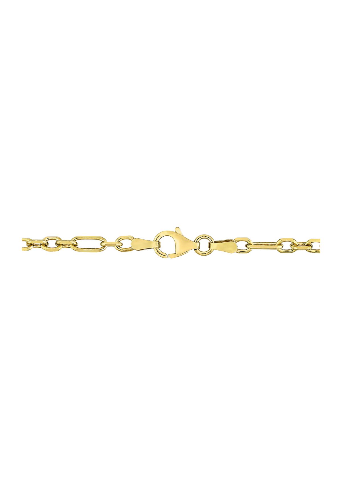 18k Yellow Gold Plated Sterling Silver 3mm Figaro Chain Necklace