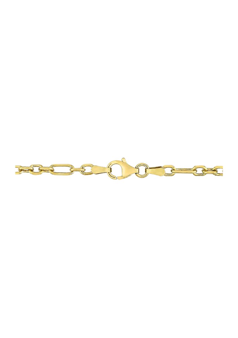 18k Yellow Gold Plated Sterling Silver 3mm Figaro Chain Necklace