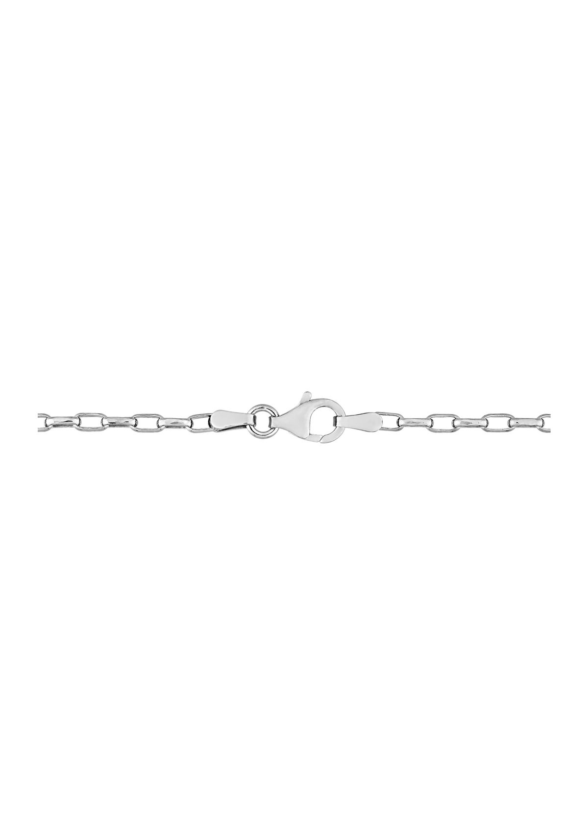 Sterling Silver Fancy Rectangular Rolo Chain Necklace