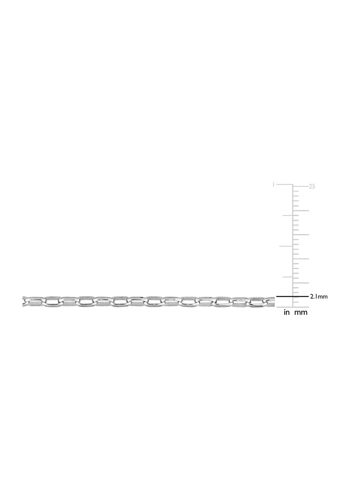 Sterling Silver Fancy Rectangular Rolo Chain Necklace