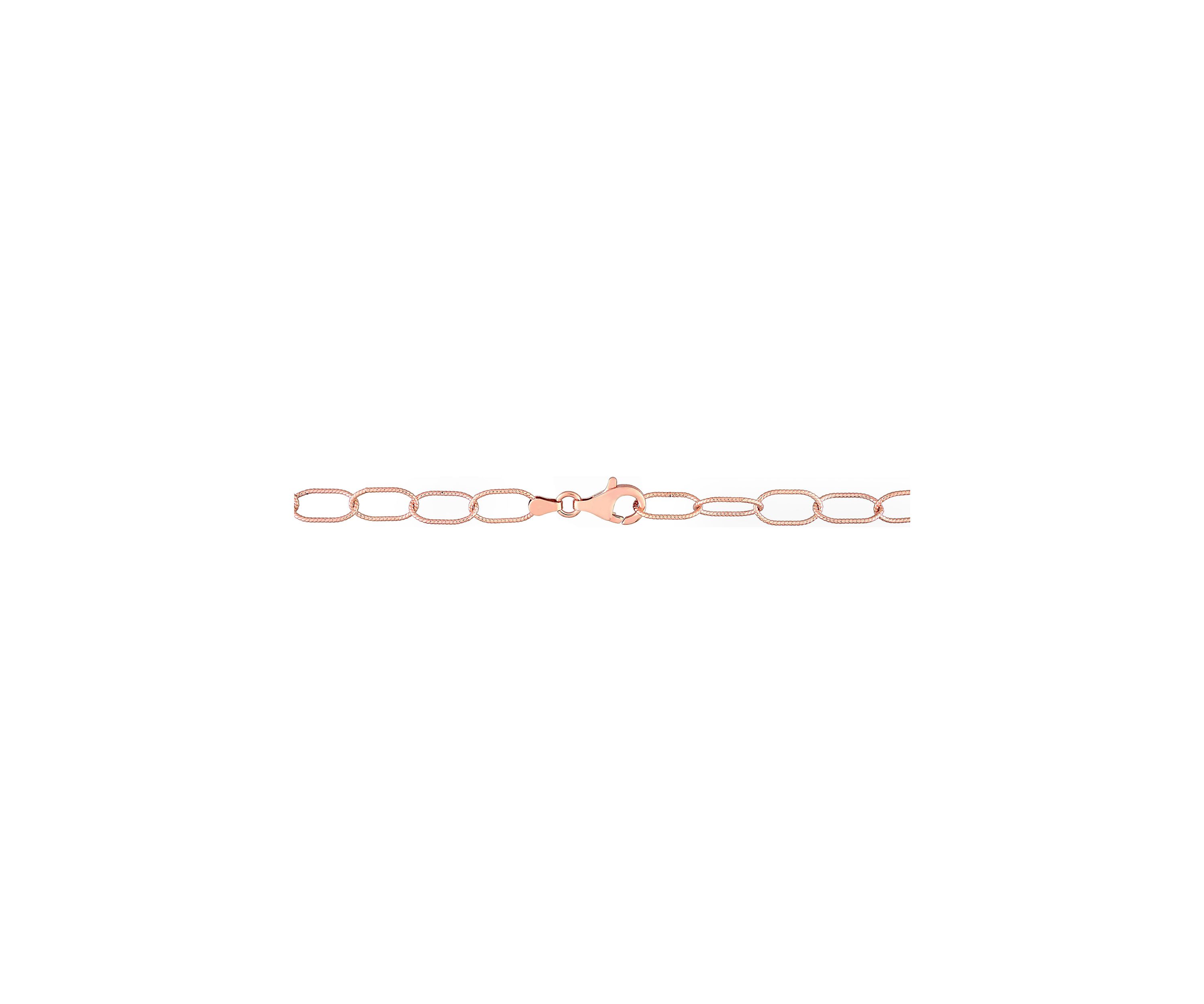 18k Rose Gold Plated Sterling Silver Twisted Rolo Chain Necklace