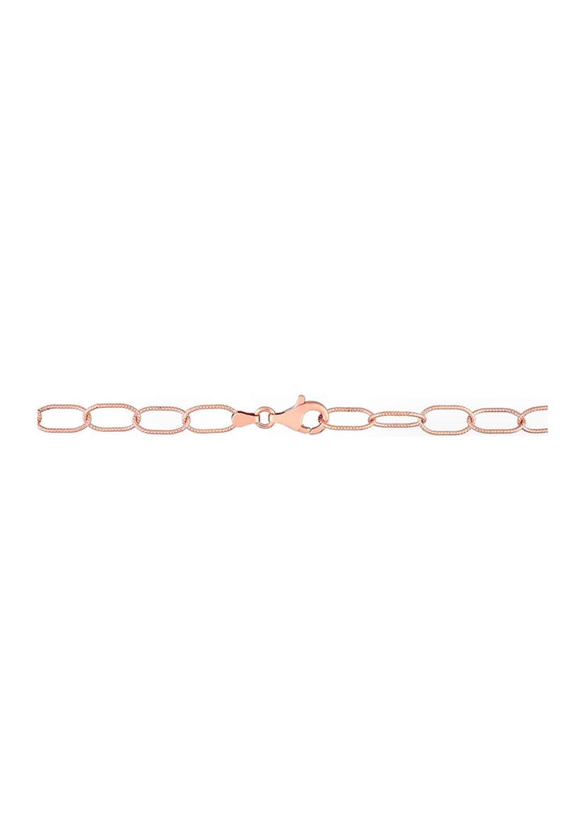 18k Rose Gold Plated Sterling Silver Twisted Rolo Chain Necklace