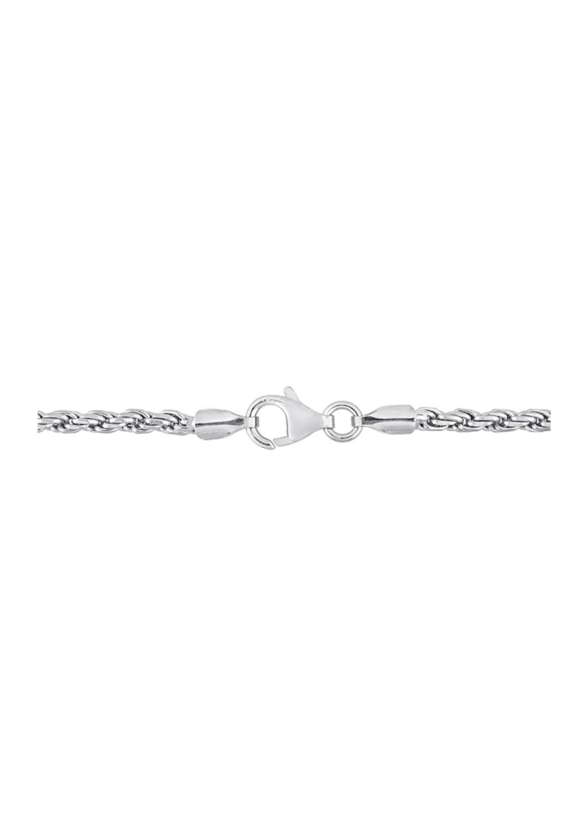 Sterling Silver 2.2mm Rope Chain Necklace