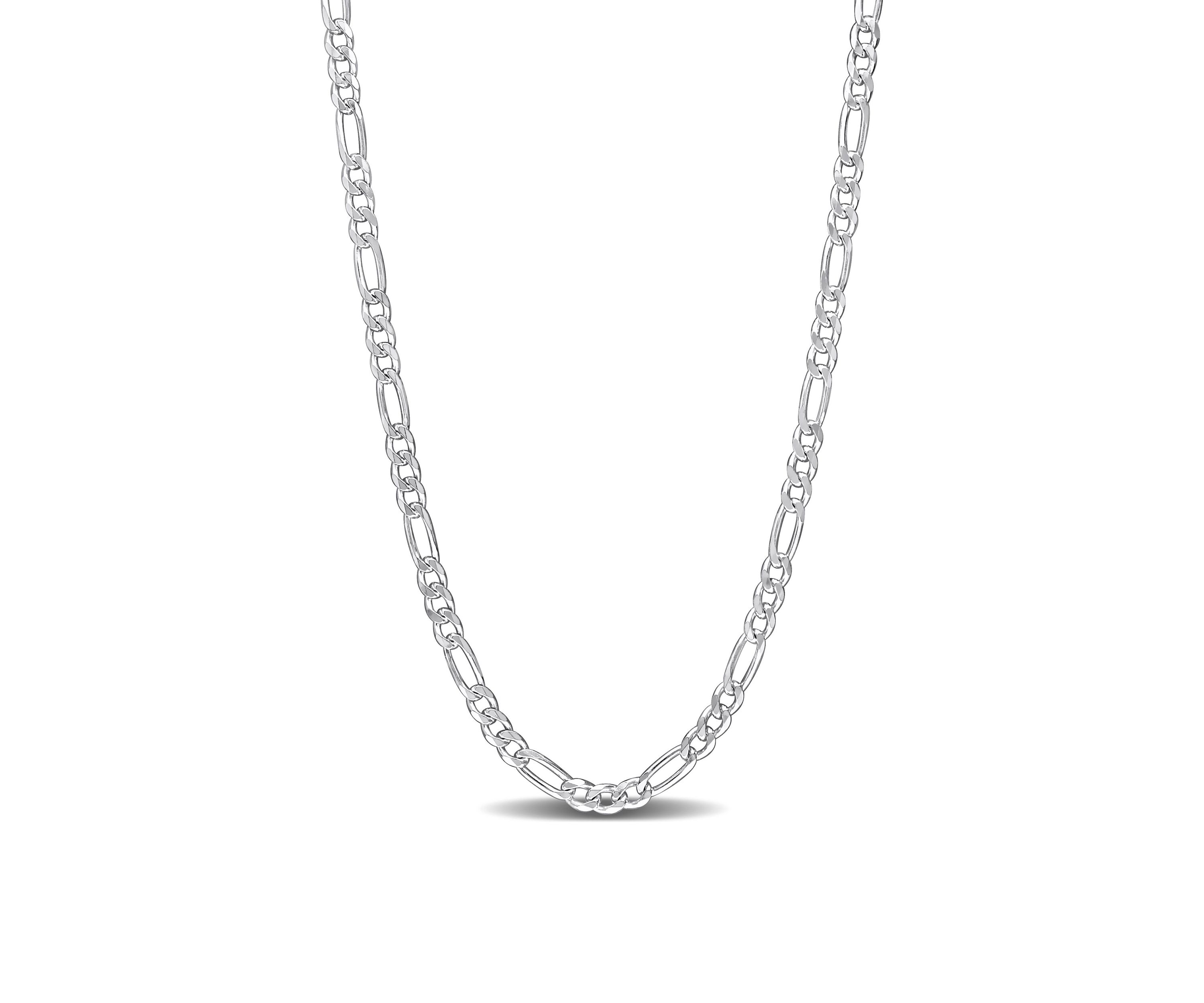 Sterling Silver 3.8mm Figaro Chain Necklace