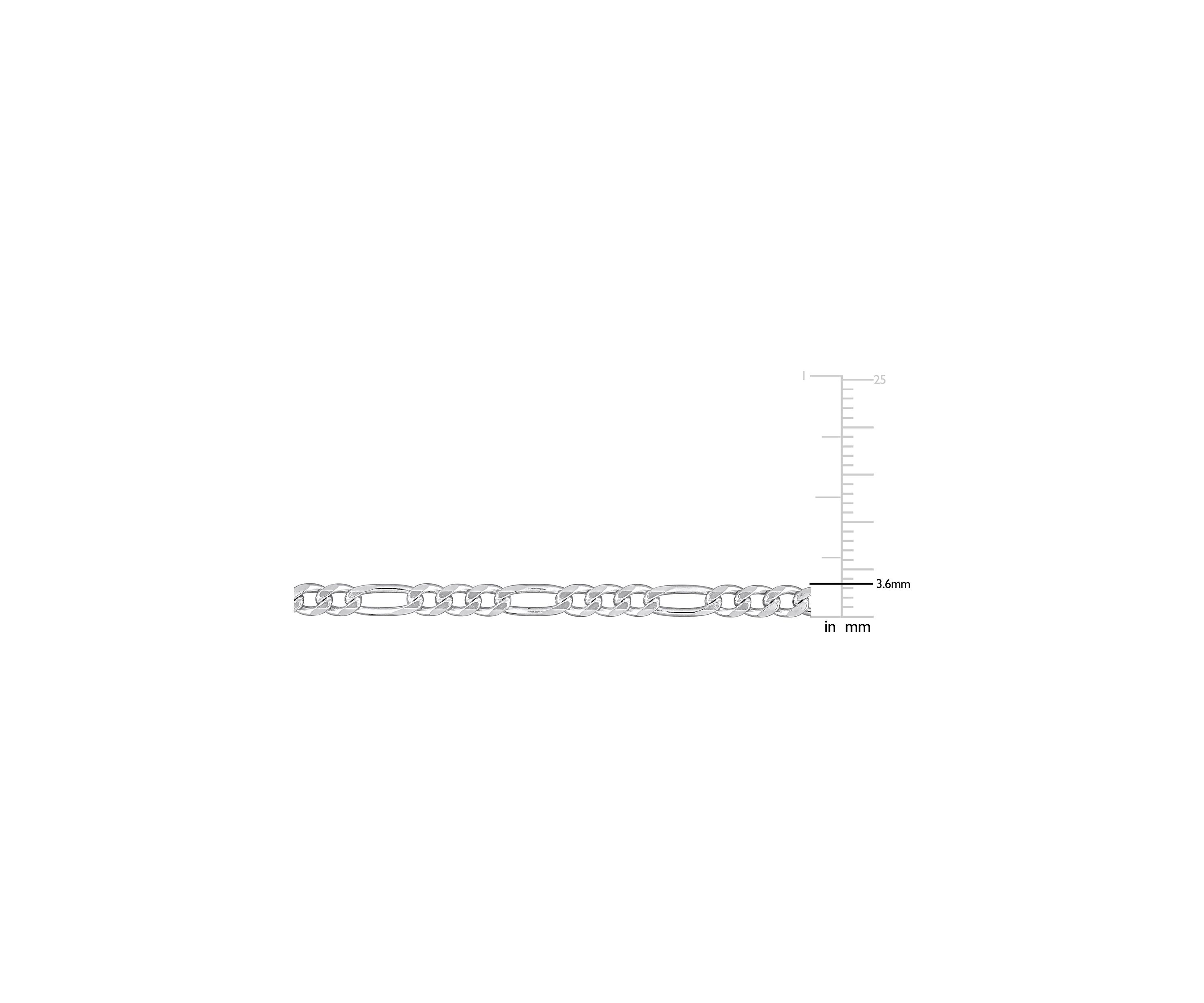 Sterling Silver 3.8mm Figaro Chain Necklace