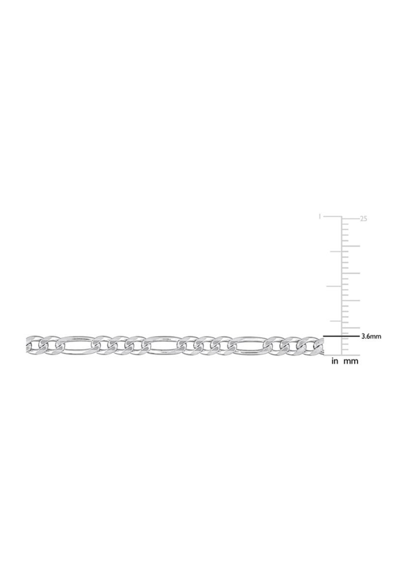 Sterling Silver 3.8mm Figaro Chain Necklace