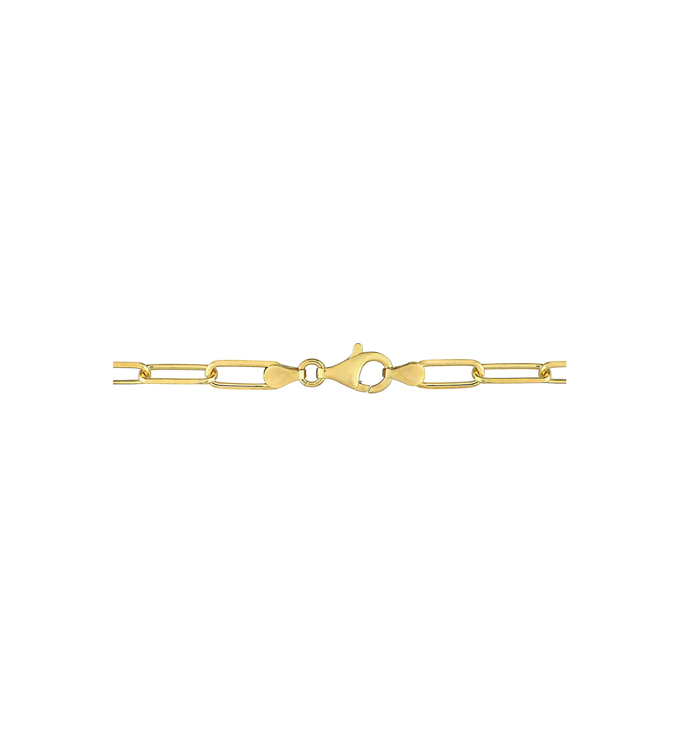 18k Yellow Gold Plated Sterling Silver 5mm Paperclip Chain Necklace