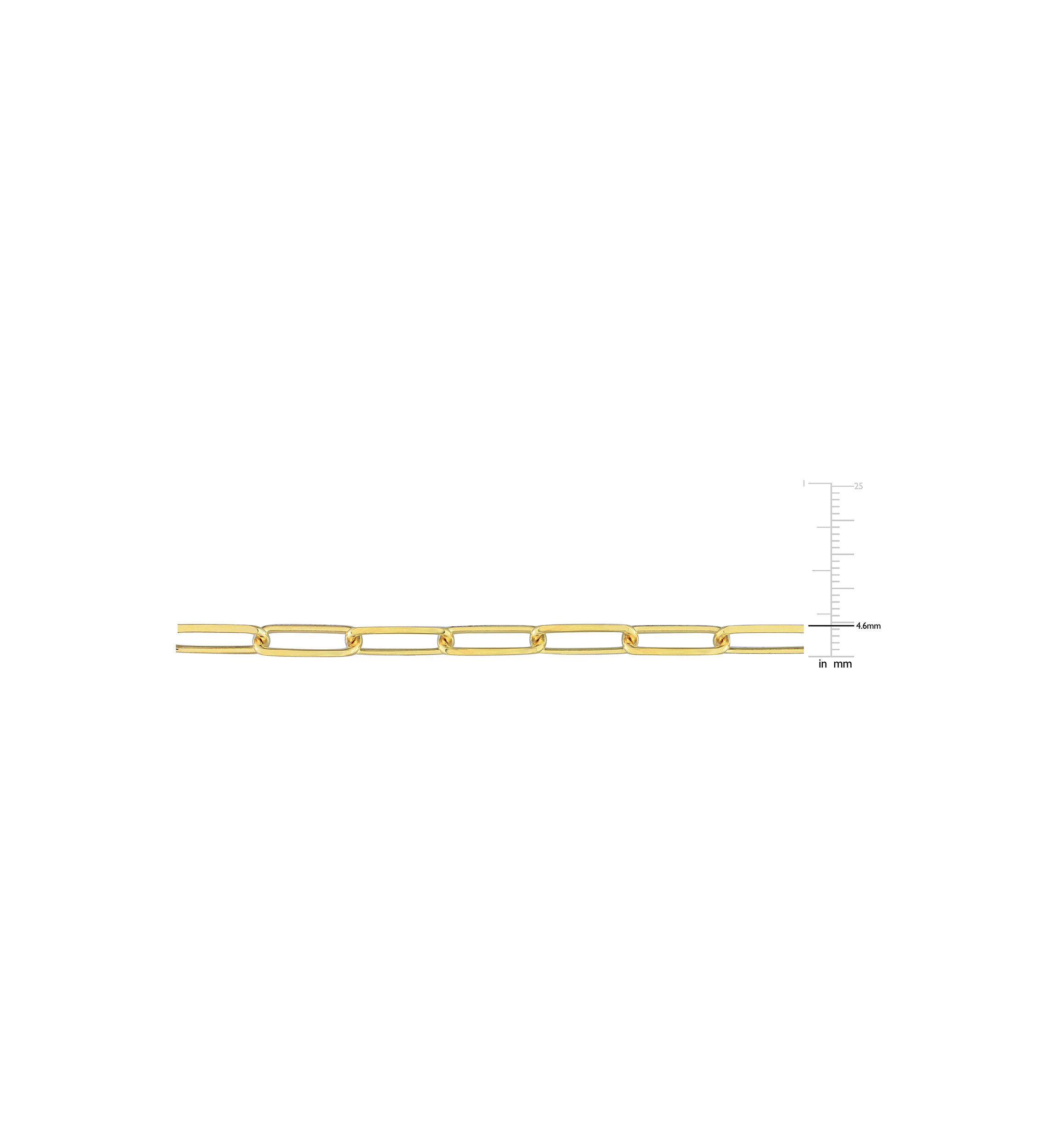 18k Yellow Gold Plated Sterling Silver 5mm Paperclip Chain Necklace