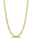 18k Yellow Gold Plated Sterling Silver 3.8 Millimeter Figaro Chain Necklace