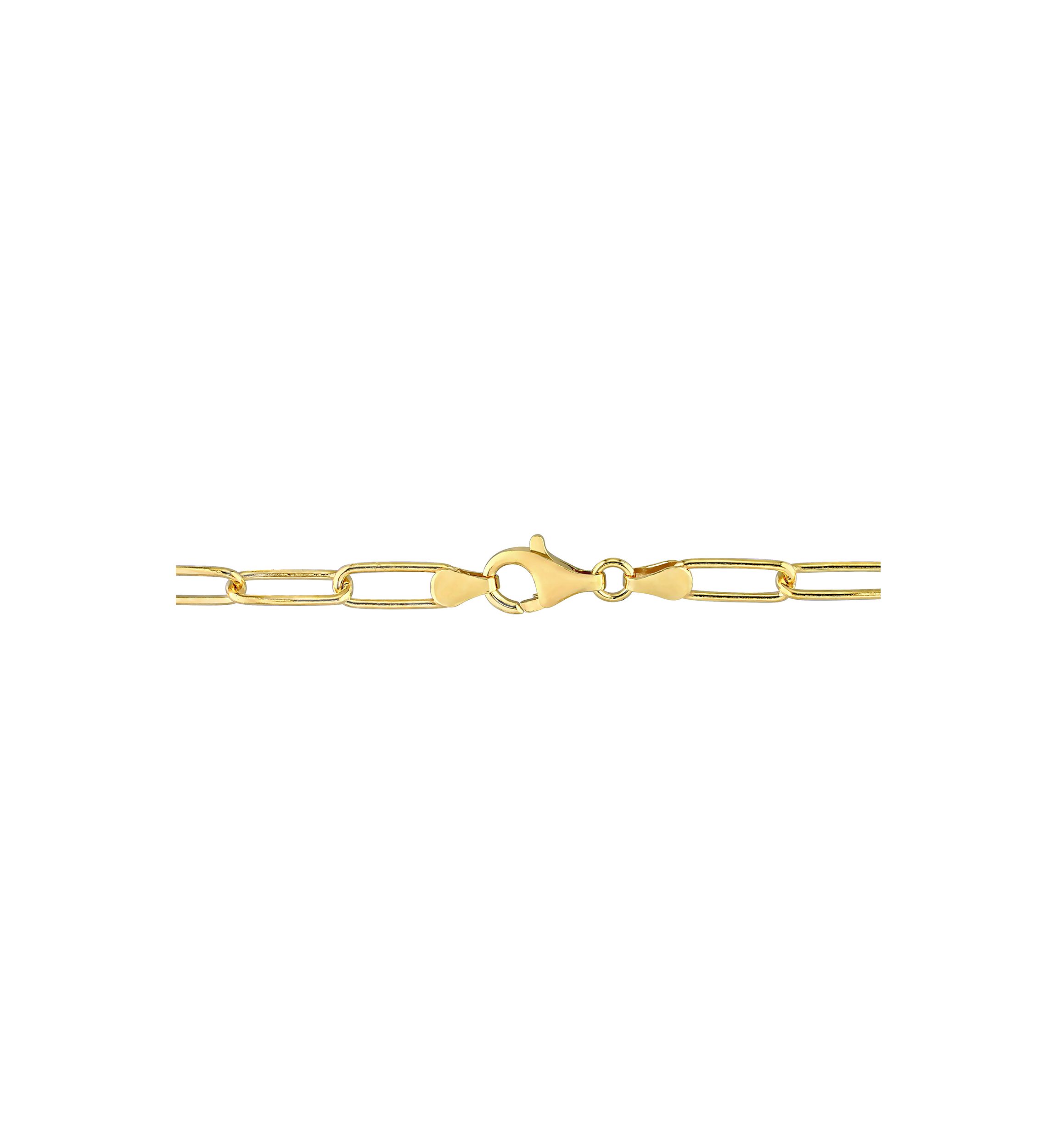 18k Yellow Gold Plated Sterling Silver 5mm Paperclip Chain Necklace