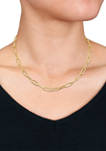 18k Yellow Gold Plated Sterling Silver 5 Millimeter Paperclip Chain Necklace