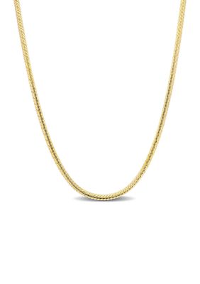 Belk & Co Yellow Flash Plated Sterling Silver 2mm Herringbone Chain Necklace, 18 in