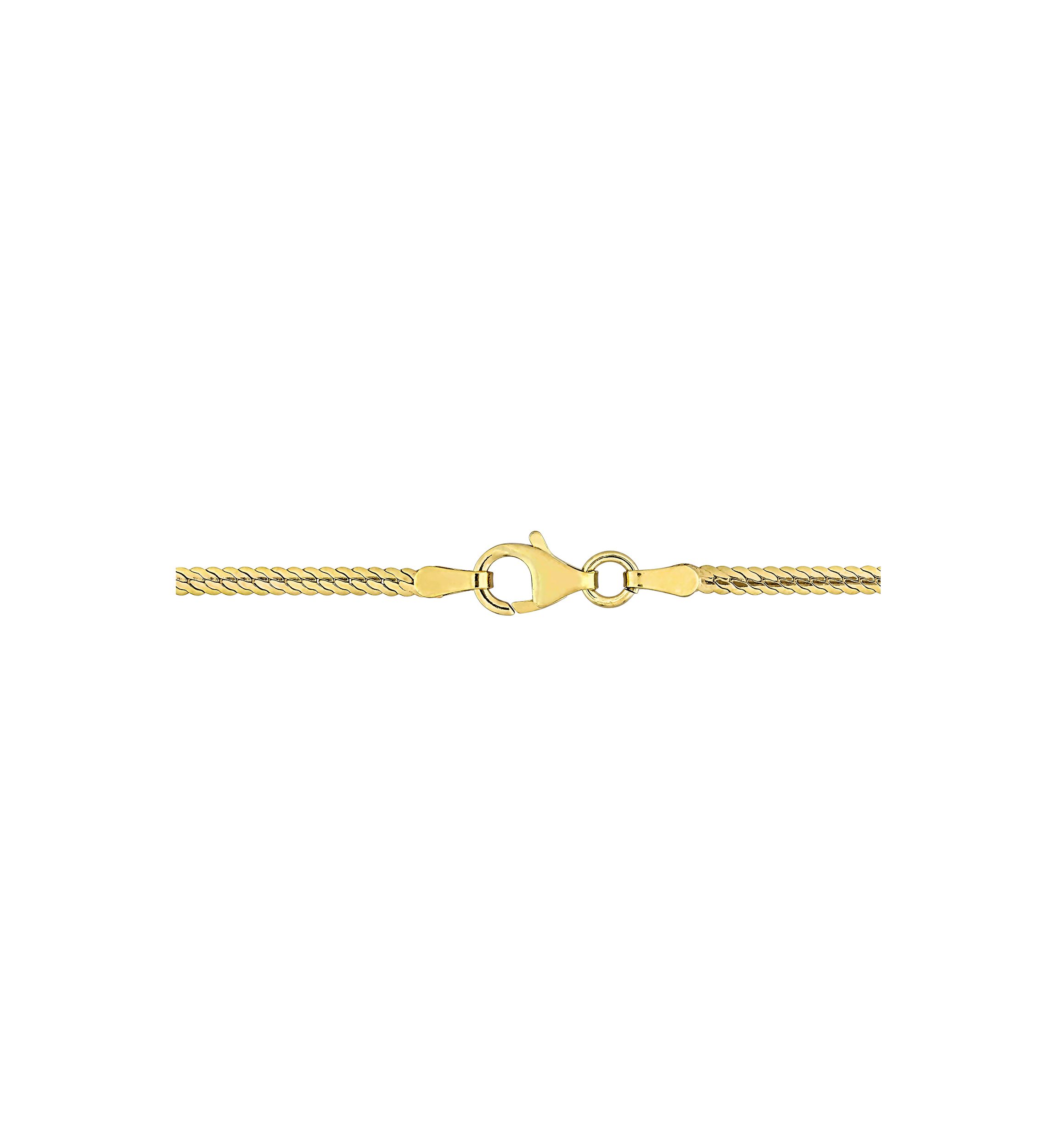 Yellow Flash Plated Sterling Silver 2mm Herringbone Chain Necklace