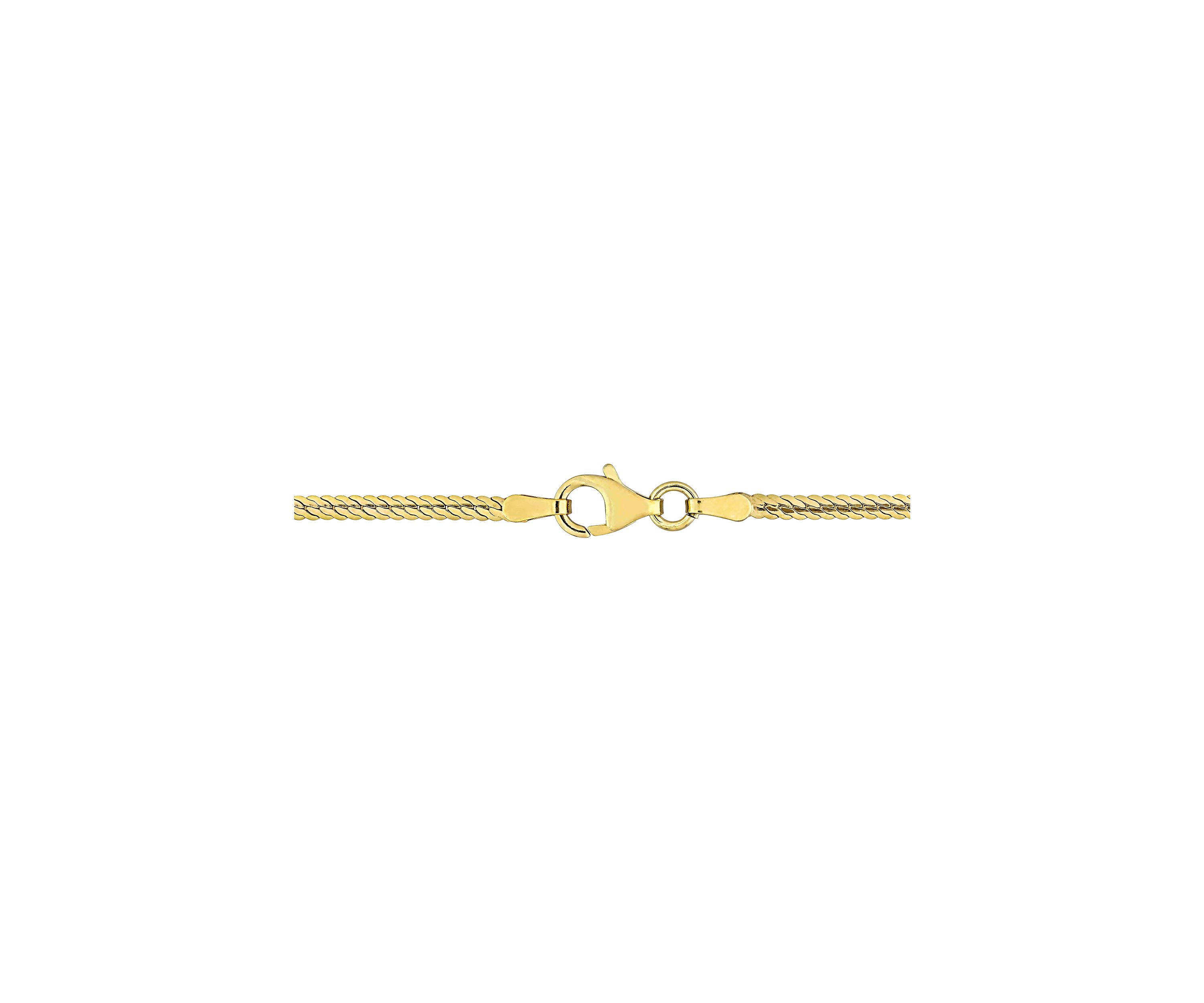 Yellow Flash Plated Sterling Silver 2mm Herringbone Chain Necklace