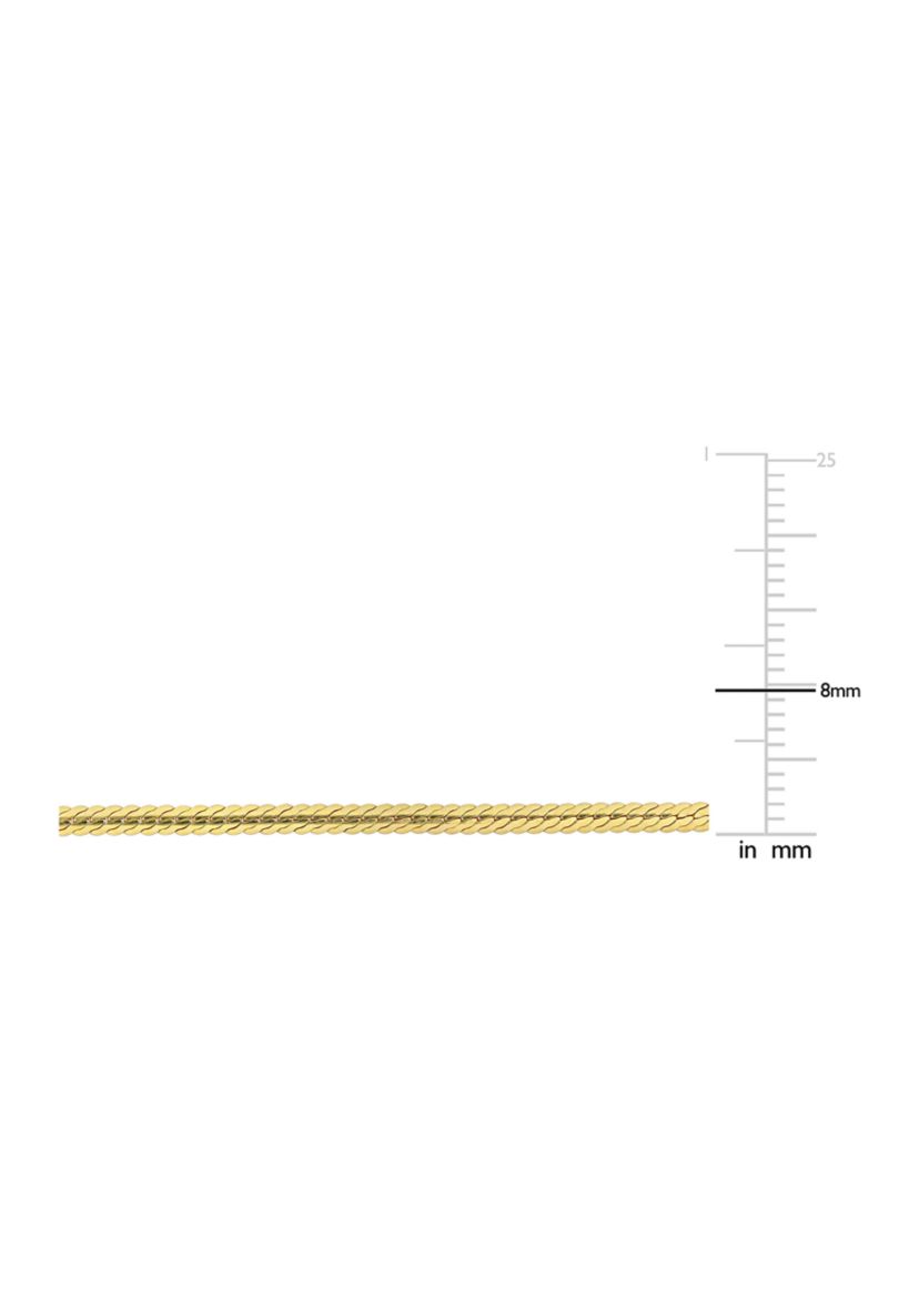 Yellow Flash Plated Sterling Silver 2mm Herringbone Chain Necklace