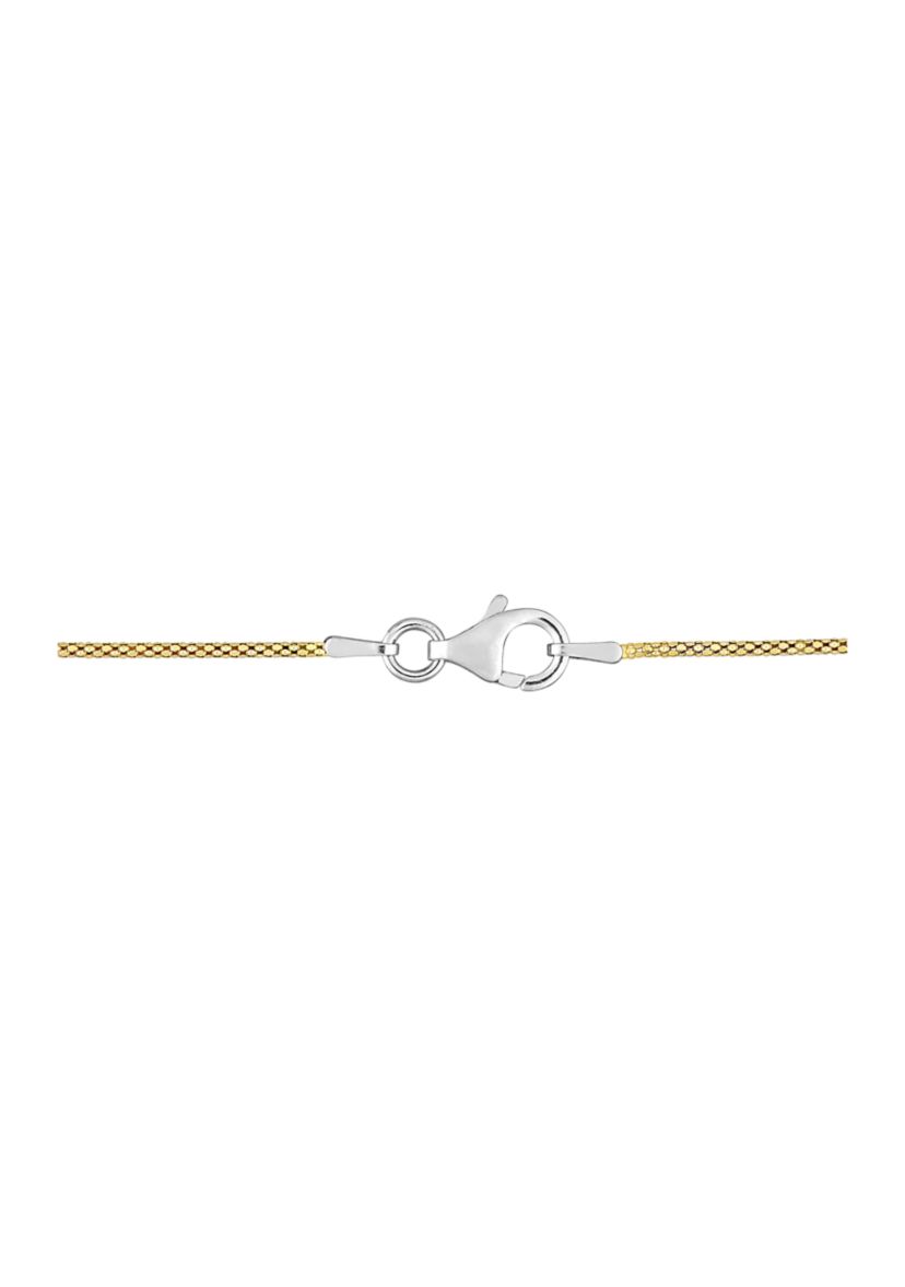 18k Yellow Gold Plated Sterling Silver 6mm Ball Station Chain Necklace
