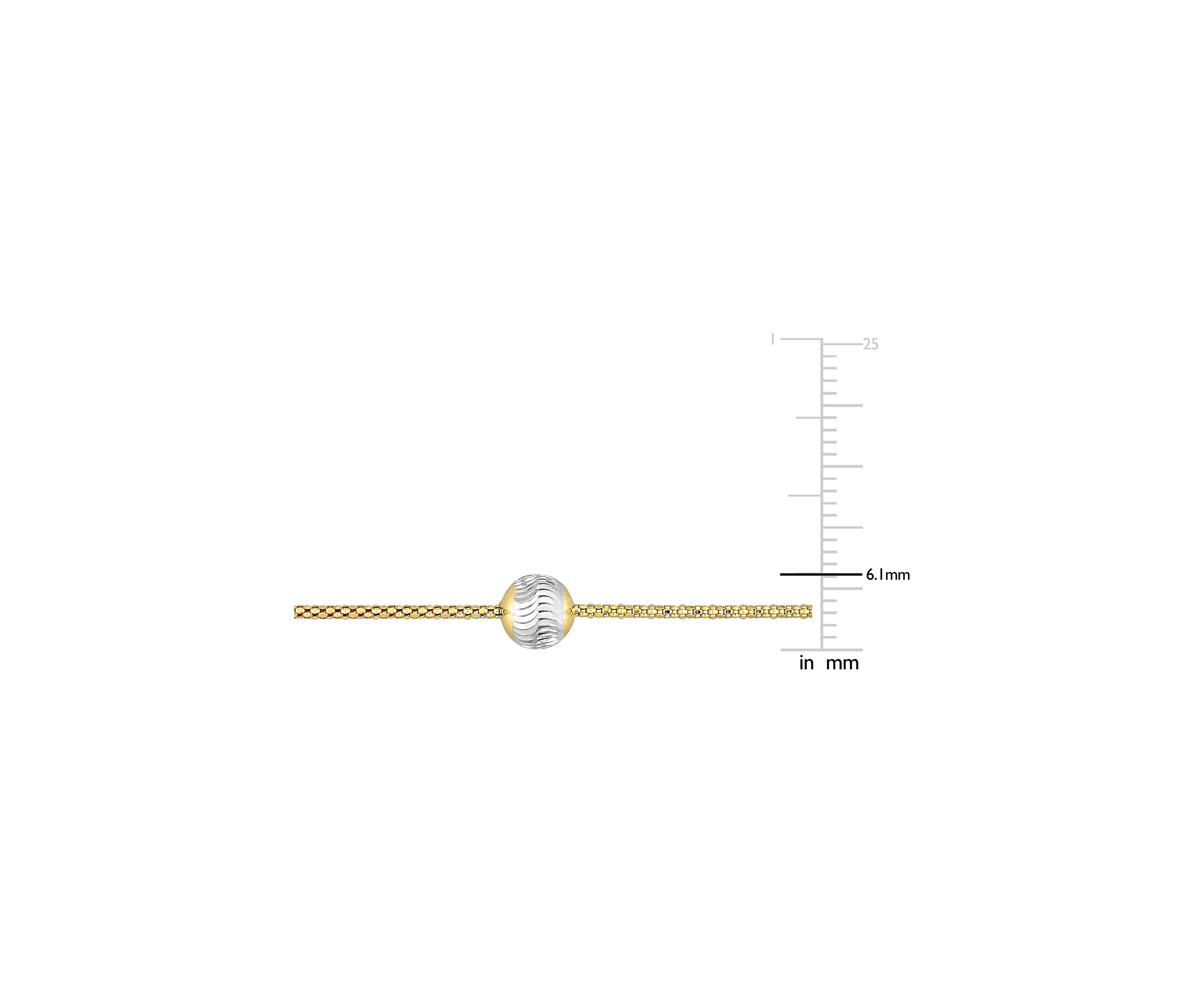 18k Yellow Gold Plated Sterling Silver 6mm Ball Station Chain Necklace