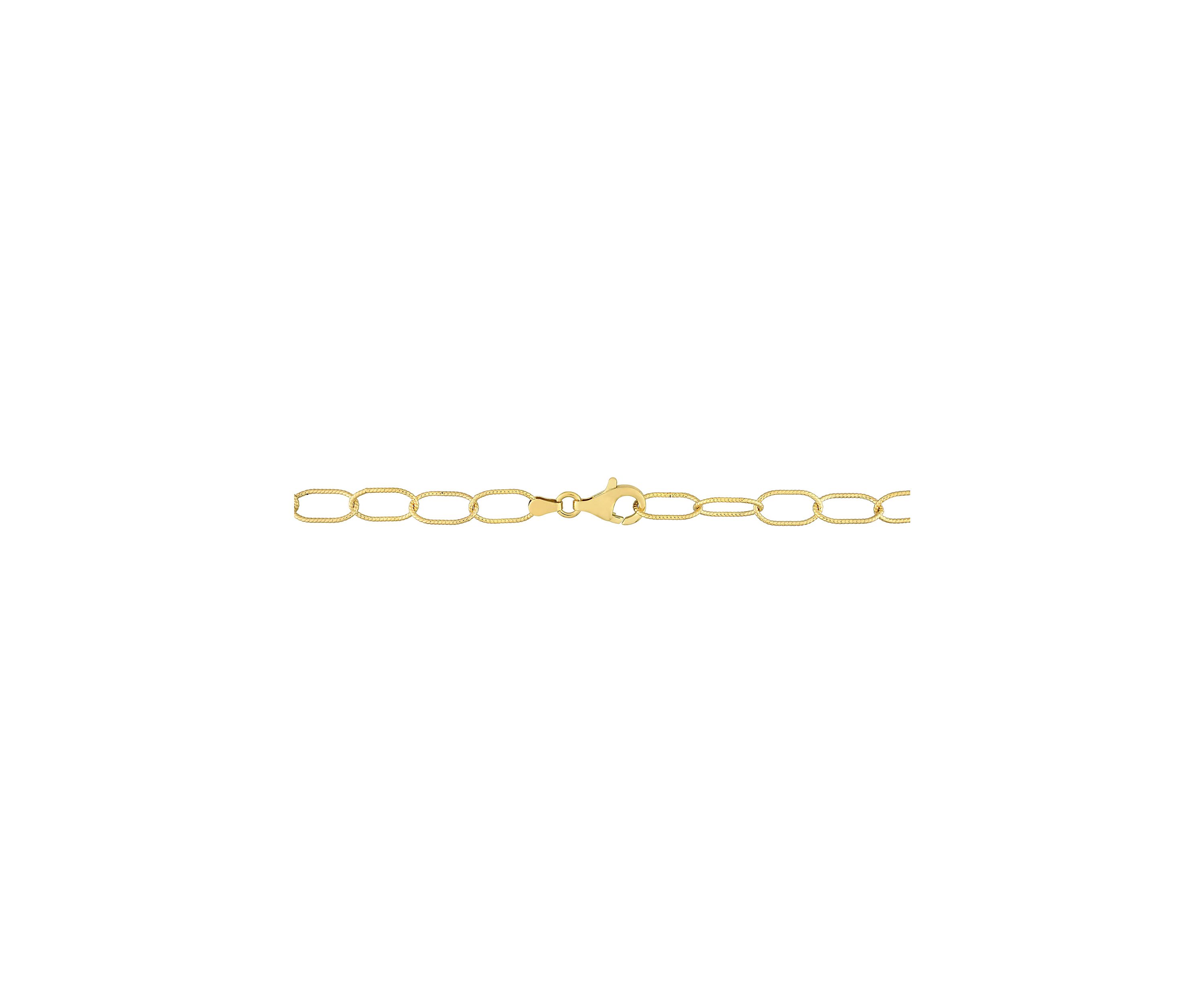 18k Yellow Gold Plated Sterling Silver Twisted Rolo Chain Necklace