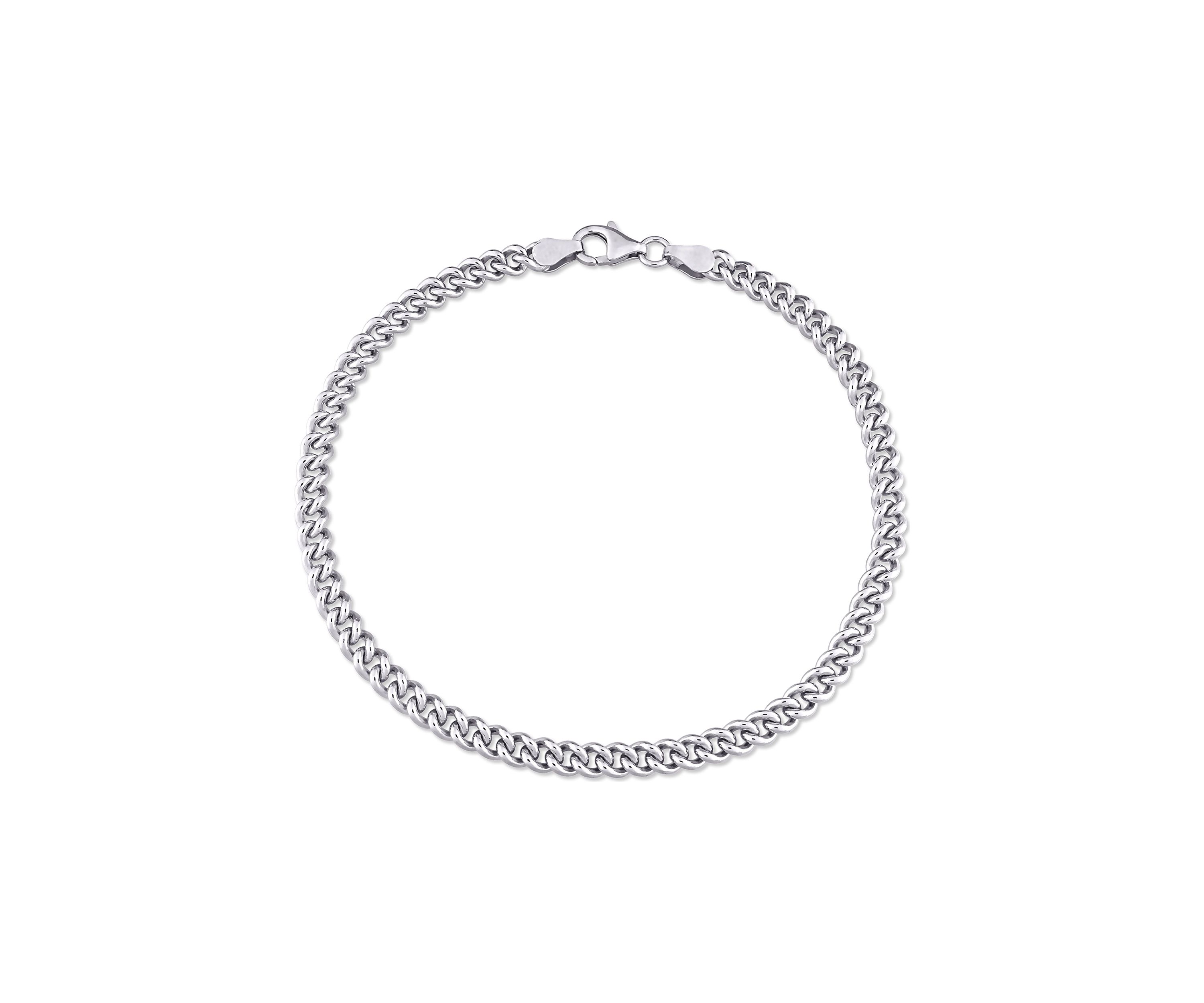 Sterling Silver 4.4mm Curb Link Chain Bracelet